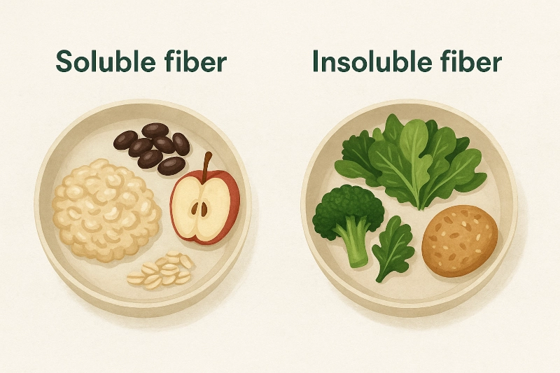 A bowl with oats, yogurt, berries, flaxseed and a side of sauerkraut